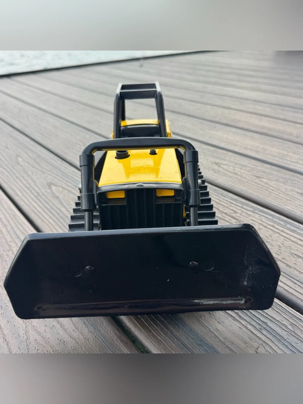 Vintage Tonka Bulldozer Dozer Track Loader Yellow Black Construction Toy 390-2